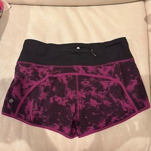 Lululemon shorts size 6 purple and black